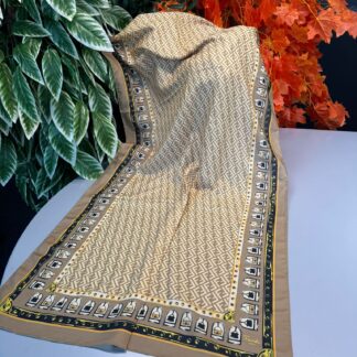 Fendi Monogram Pamuk Soft Şal 64302 - Yağ Yeşili
