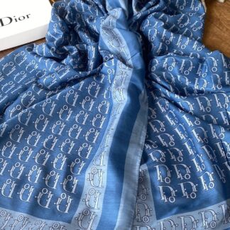 Dior Desen Pamuk Soft Şal - İndigo