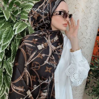 LV DESEN İTHAL VUAL İPEK ŞAL 15801- SİYAH