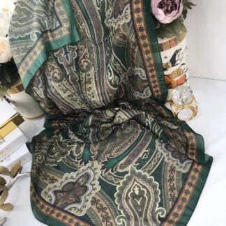 Etro Pamuk İpek Şal -987654 Yeşil füme