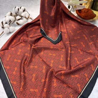 Gucci Desen Marka Eşarp - 62268 - Kiremit
