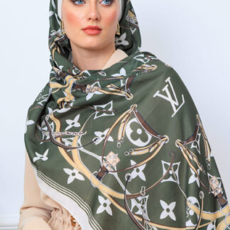 Lv Kemer Desen Pamuk Soft Şal 31230 - Haki