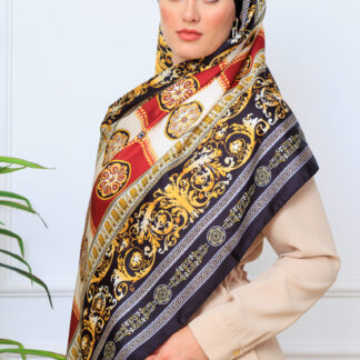 VERSACE VUAL İPEK ŞAL- 344456-SİYAH BORDO