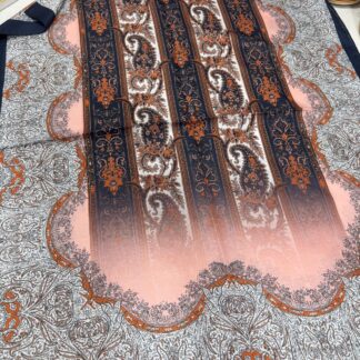 Etro Desen Pamuk İpek Şal 49733 - Soft Lacivert