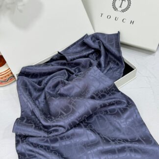 Dior Desen Pamuk İpeksi Jakar Şal 88731 - Açık mavi