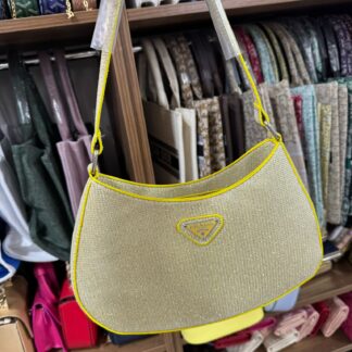 Prada İthal Timsah Derisi Çanta - Gold