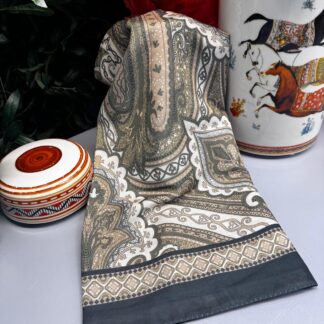 Yeni Etnik Pamuk Soft Şal 65301 - 65301 Altın-Siyah