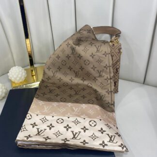 LV Twill Eşarp -5563-Koyu Vizon
