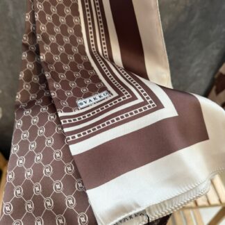 Vakko Desen Twill İpek Şal - Kahve