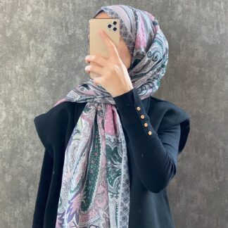 Etro Etnik Desen Pamuk Soft Şal 36631 - Pudra