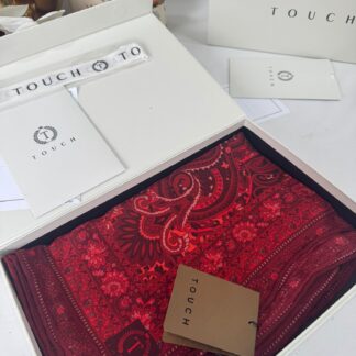 Touch İthal Etnik Desen Yün İpek Şal- 35110 - Bordo