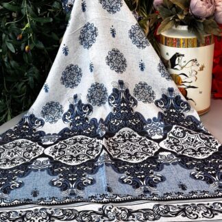 Hint Etro Desenli Pamuk Soft Şal - 658960 - Bebe Mavi Beyaz