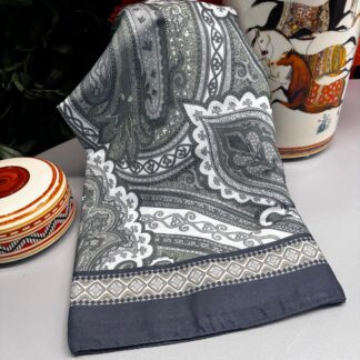 Yeni Etnik Pamuk Soft Şal 65301 - 65301 Siyah-gri