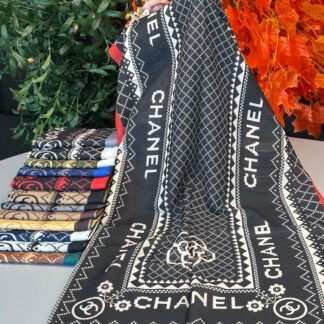 Chanel Çizgili Pamuk Soft Şal 51201 - Kırmızı