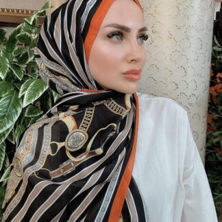Hermes Kemer Desen Pamuk Soft Şal 61533 - Siyah