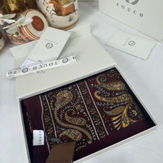 Touch İthal Etnik Desen Pamuk İpek Şal- 99770 - Bordo