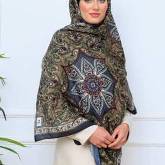 Etro Buta Desenli Pamuk Soft Şal - 377350 - Siyah Vizon