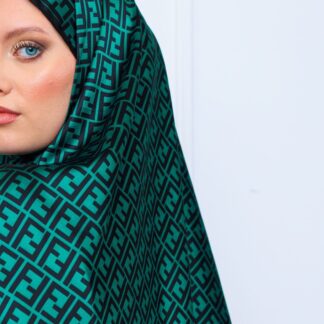 İthal Çifttaraflı Fendi İnci Vual İpek Şal-14500 -Zümrüt