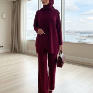 Pinterest Premium Oys İkili Takım TK100241 - Bordo