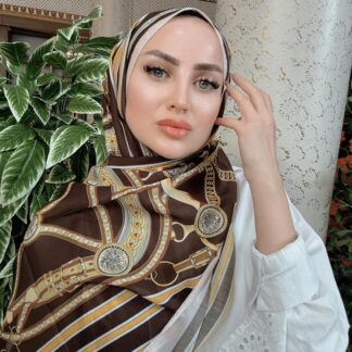 Hermes Kemer Desen Pamuk Soft Şal 61533 - Acı Kahve
