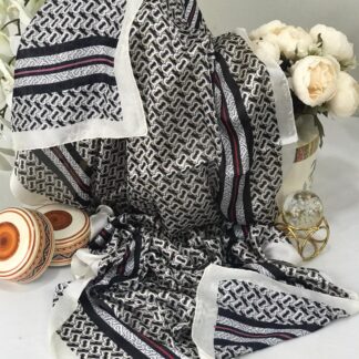 Burberry Çift Taraflı Vual İpek Şal -ekru