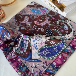 Etro Etnik Desen Pamuk Soft Eşarp 148 - Mürdüm