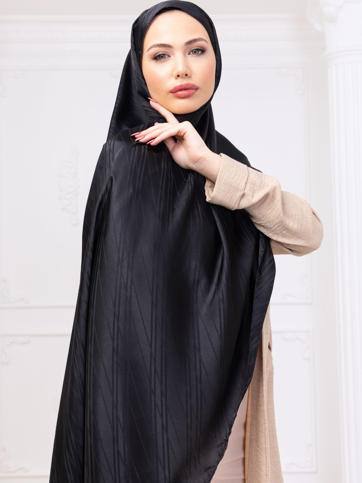 Çizgi Desen Siyah Jakar Şal (Hediye Şalımızdır) - Image 2