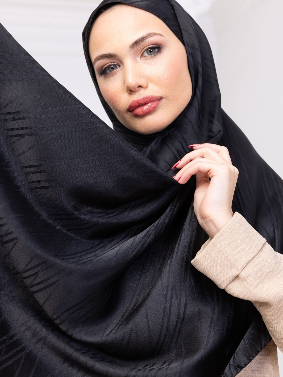 Çizgi Desen Siyah Jakar Şal (Hediye Şalımızdır) - Image 3