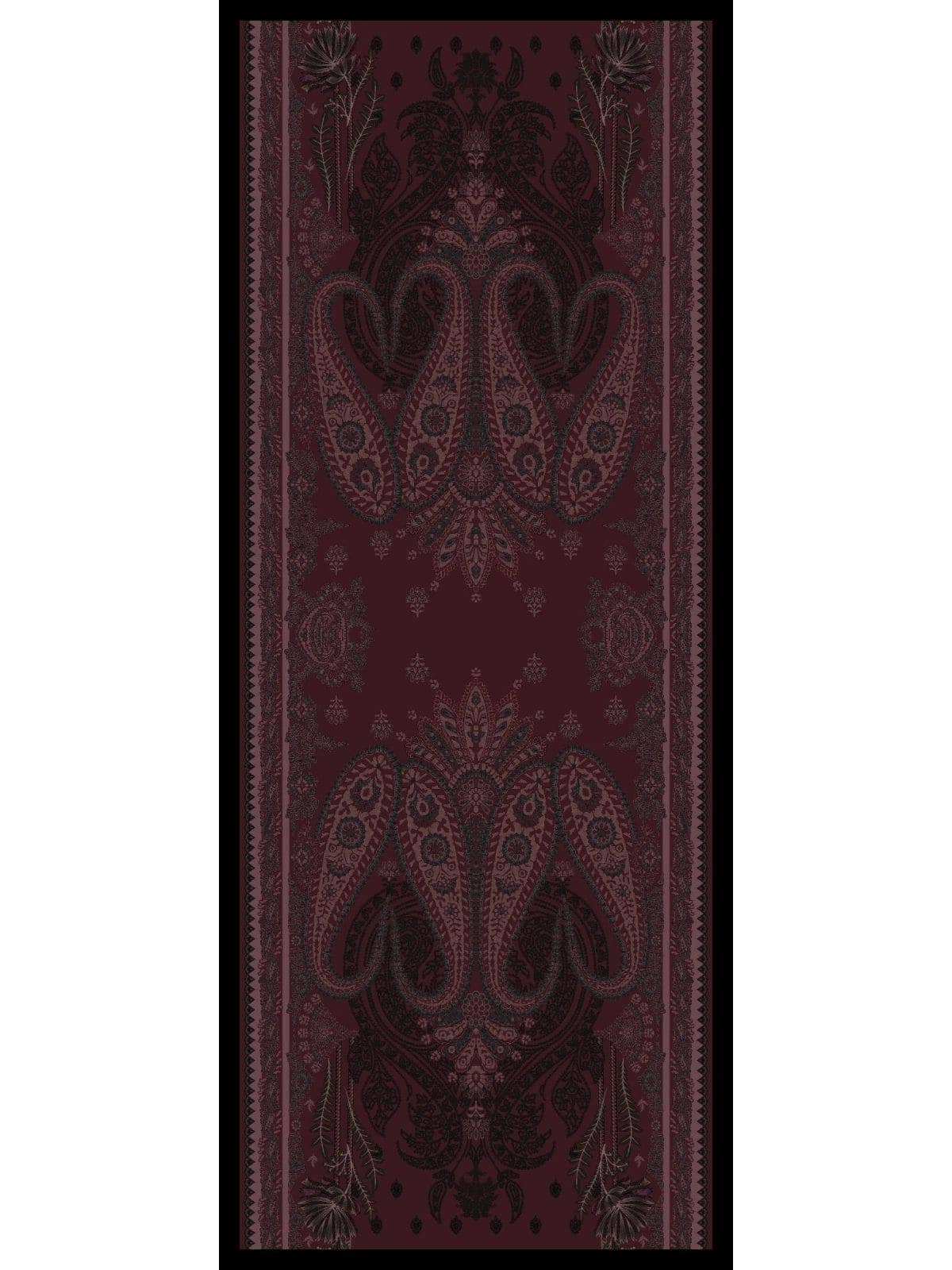 Bordo Buta Desen Yün İpek Şal - Image 3