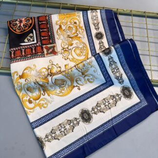 VERSACE VUAL İPEK ŞAL- 344456- MAVİ