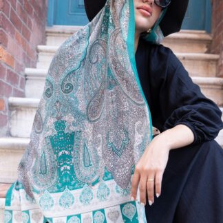 Etnik Etro Desen Pamuk Soft Şal 61534 - Soft Yeşil