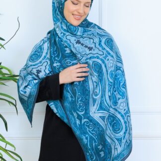 Mirşah Desen Şal 469-021 - V-1 - Gök Mavi