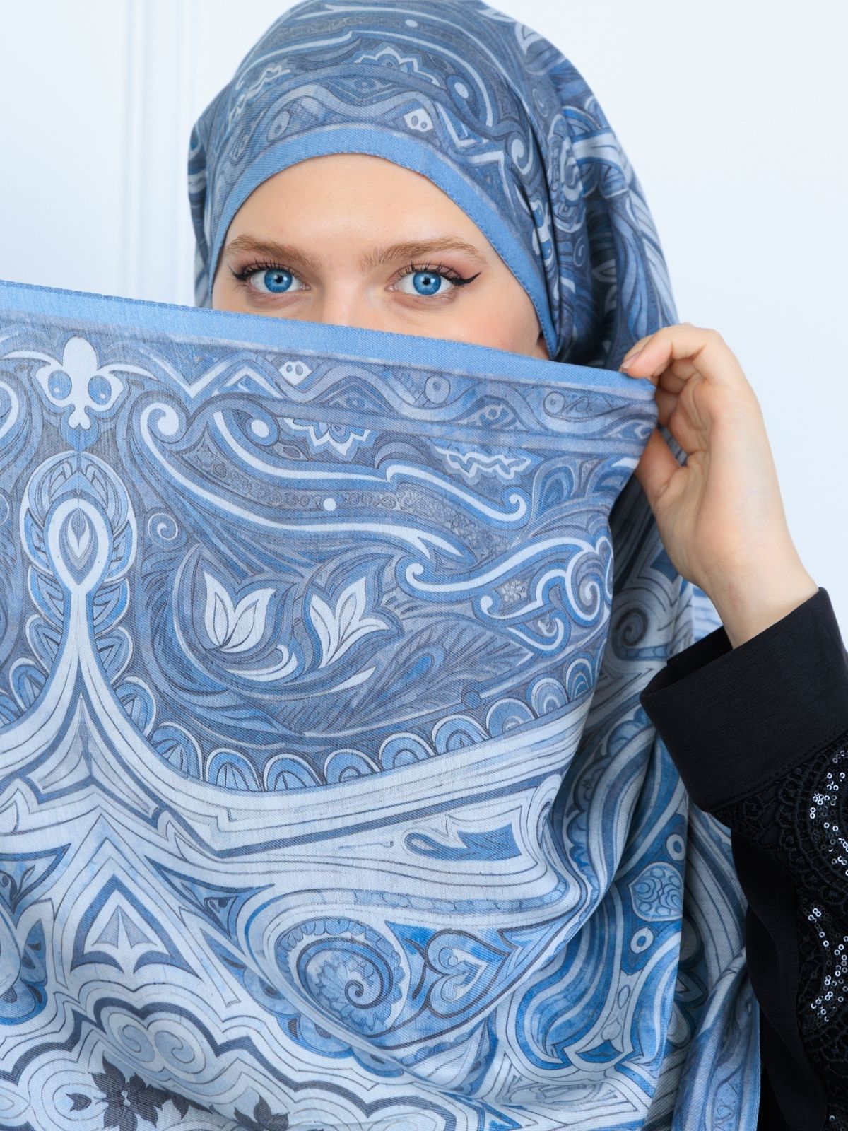 Mirşah Desen Şal 469-021 - V-5 - Buz Mavi - Image 4