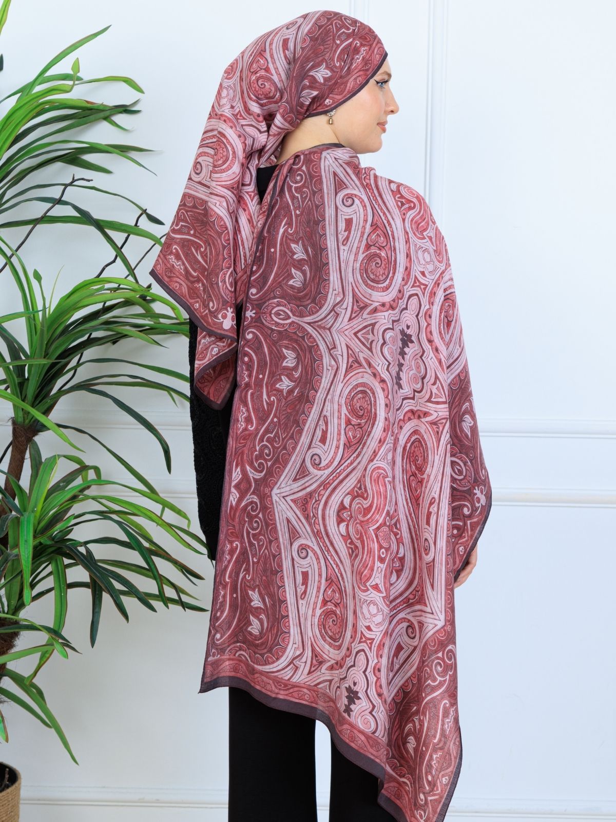 Mirşah Desen Şal 469-021 - V-3 - Vişne Çürüğü - Image 2