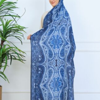 Mirşah Desen Şal 469-021 - V-1 - Okyanus Mavi