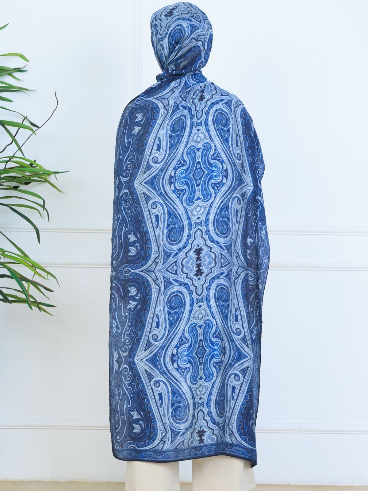 Mirşah Desen Şal 469-021 - V-1 - Okyanus Mavi - Image 3