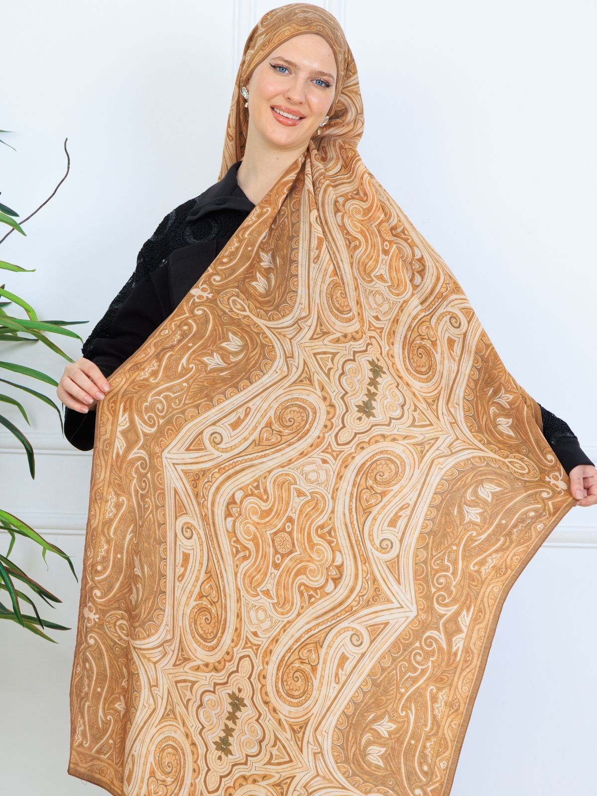 Mirşah Desen Şal 469-021 - V-10 - Karamel