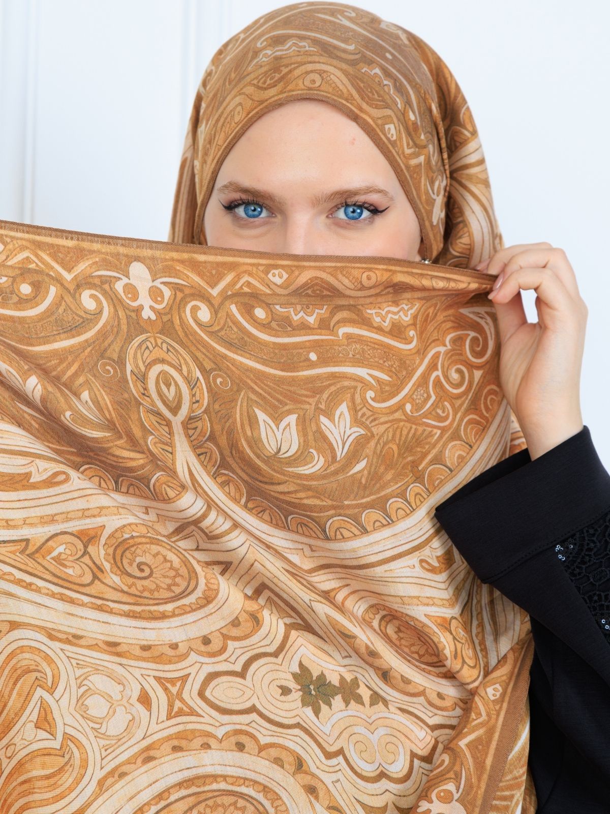 Mirşah Desen Şal 469-021 - V-10 - Karamel - Image 2