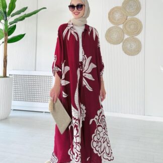 Çiçek Desen İkili Takım TK10077 - Derin Bordo