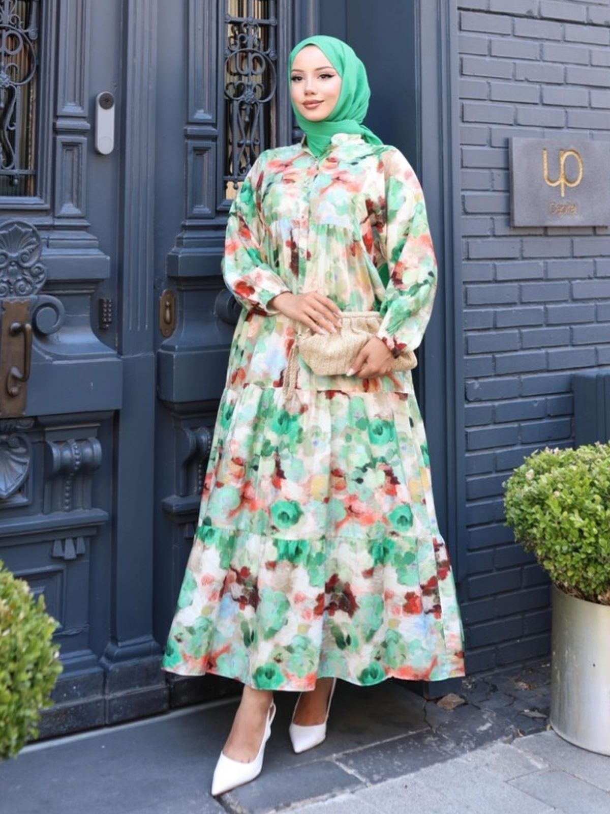 Samyella Elbise L100104 - Toz Yeşil