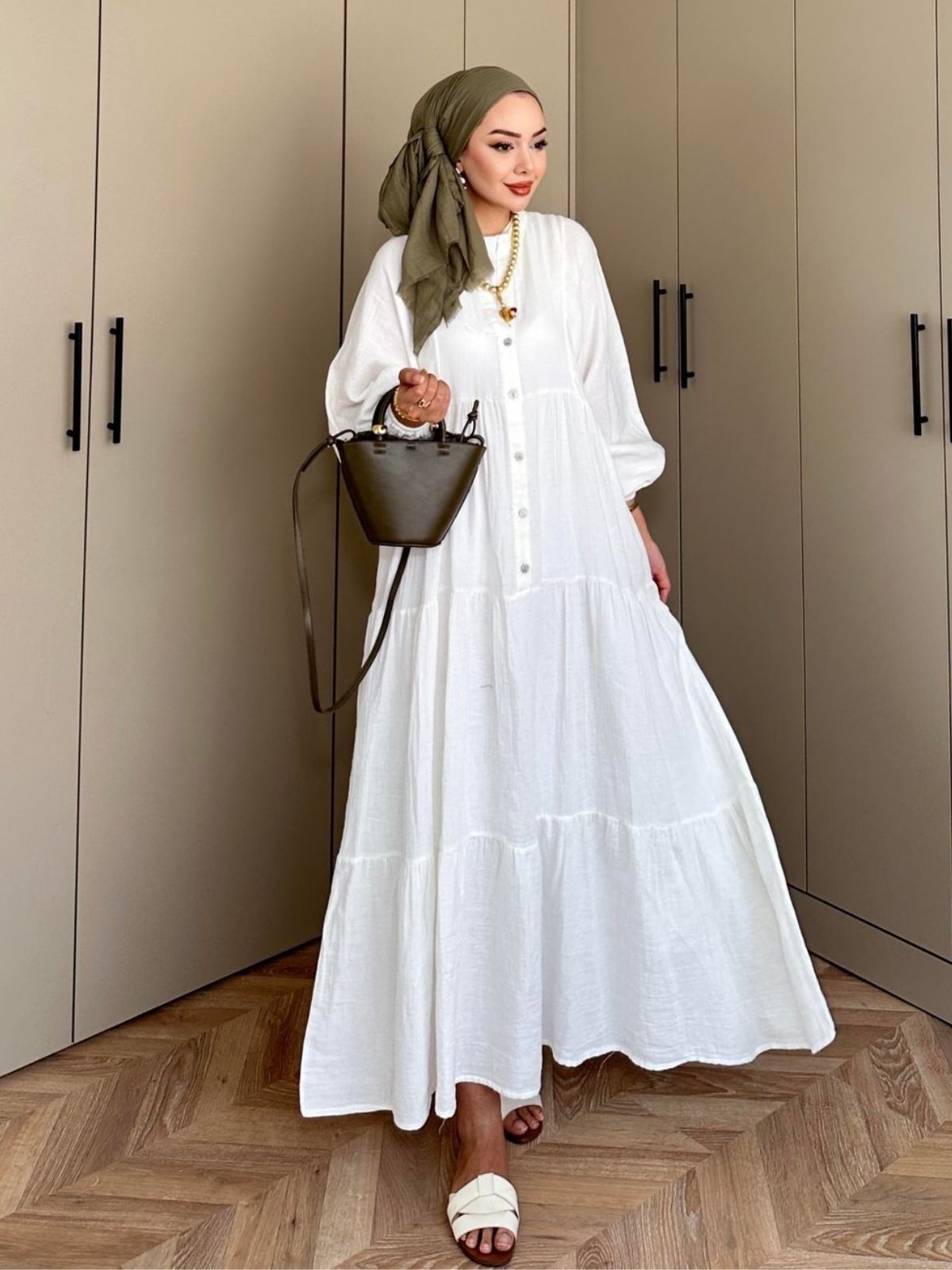 Elena Mira Elbise L100166 - Beyaz ( Astarlı )