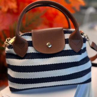 Çizgili Hasır Desenli Longchamp Çanta
