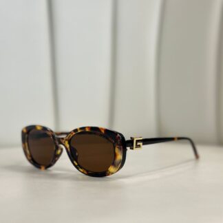 Gucci Oval Güneş Gözlüğü- Kahve