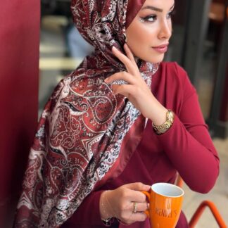 Batik Desen Vual İpek Şal -259685-Balkabağı