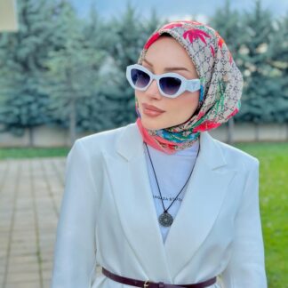 Gucci Bahar Esintisi Pamuk Keten Eşarp - Çiçek