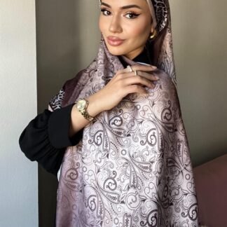 Leopar Detaylı Pamuk İpek Şal-456654-Krem
