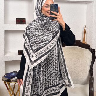 Monogram Pamuk Soft Şal 64302 - Beyaz