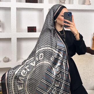 Burberry Çift Taraflı İthal Vual İpel Şal 78631 - Füme Siyah