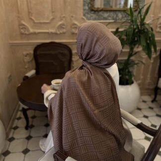 Kibrit Desen İpeksi Jakar Şal - 44511 Mocha