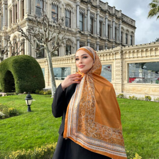 Çini Rüyası Vual İpek Şal 10101 - Hardal